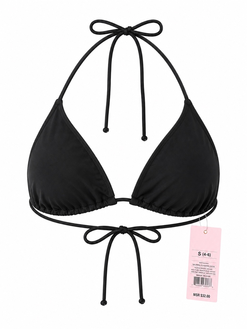 wild fable Black Triangle String Bikini Top